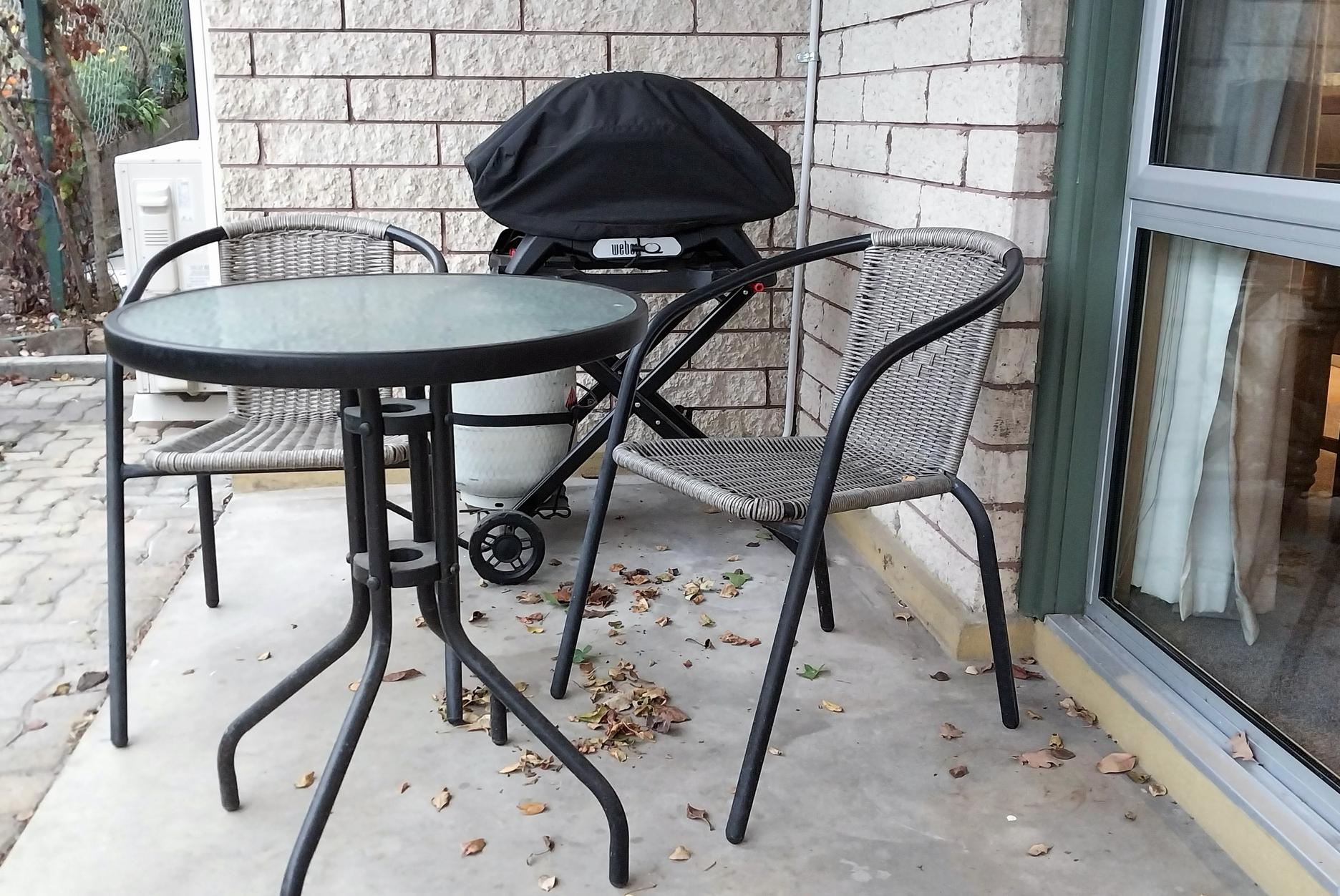 Patio table and BBQ